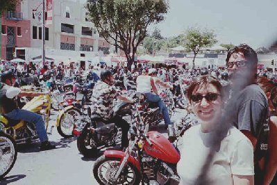 At Hollister during the bike week '00